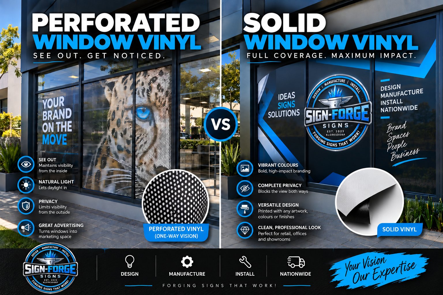 Perforated vs Solid Window Vinyl: Which Is Best for Your Business?